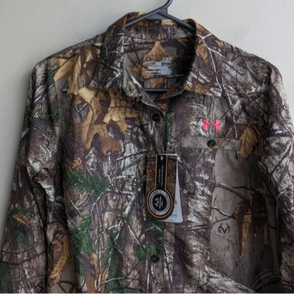 NWT Under Armour camo Performance Field RTX hunting button down shirt - Picture 2 of 8